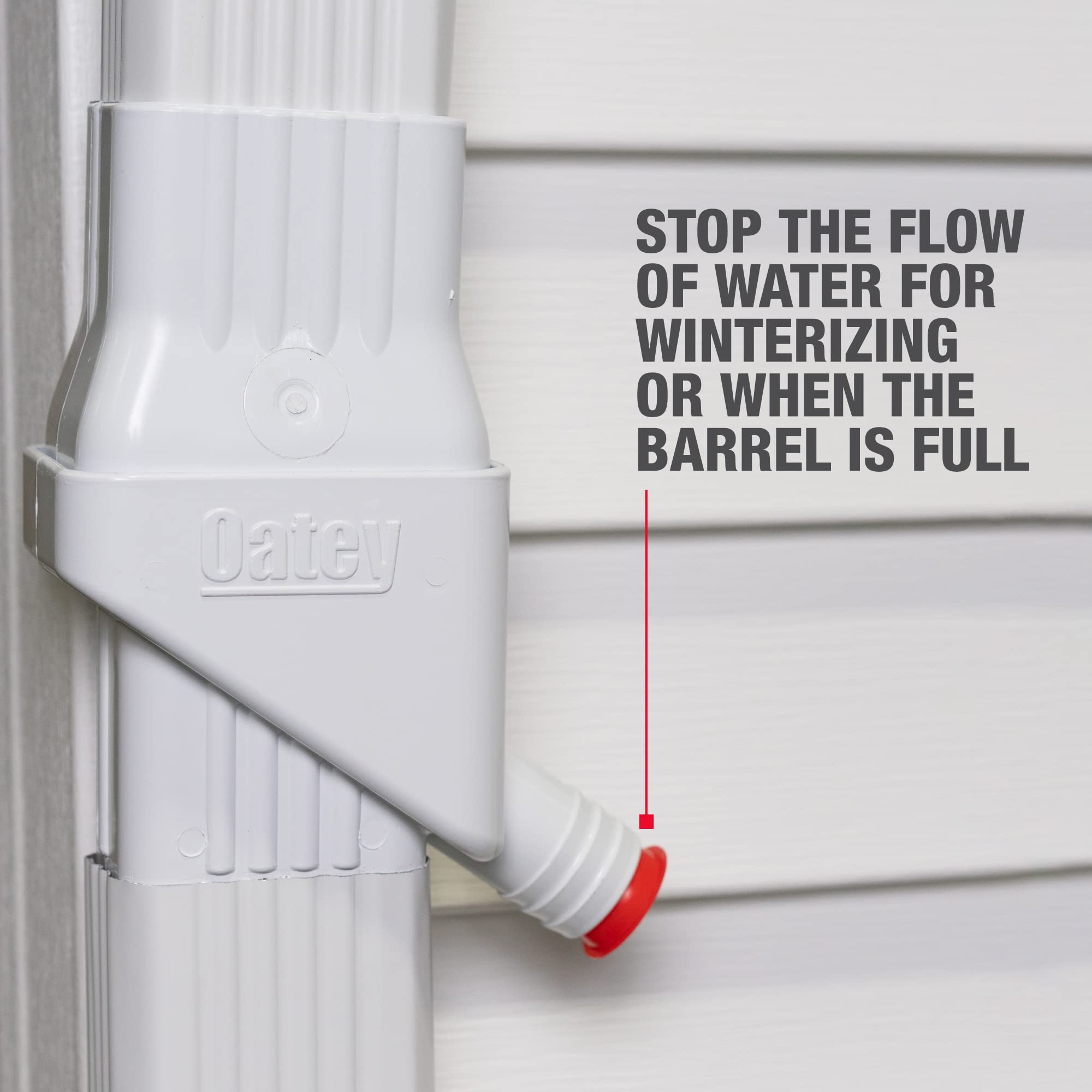 Oatey Mystic Rainwater Collection System – 2" x 3" Downspout Diverter, White