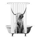 Ulticool Scottish Highlander Shower Curtain | Black & White | 120x200cm