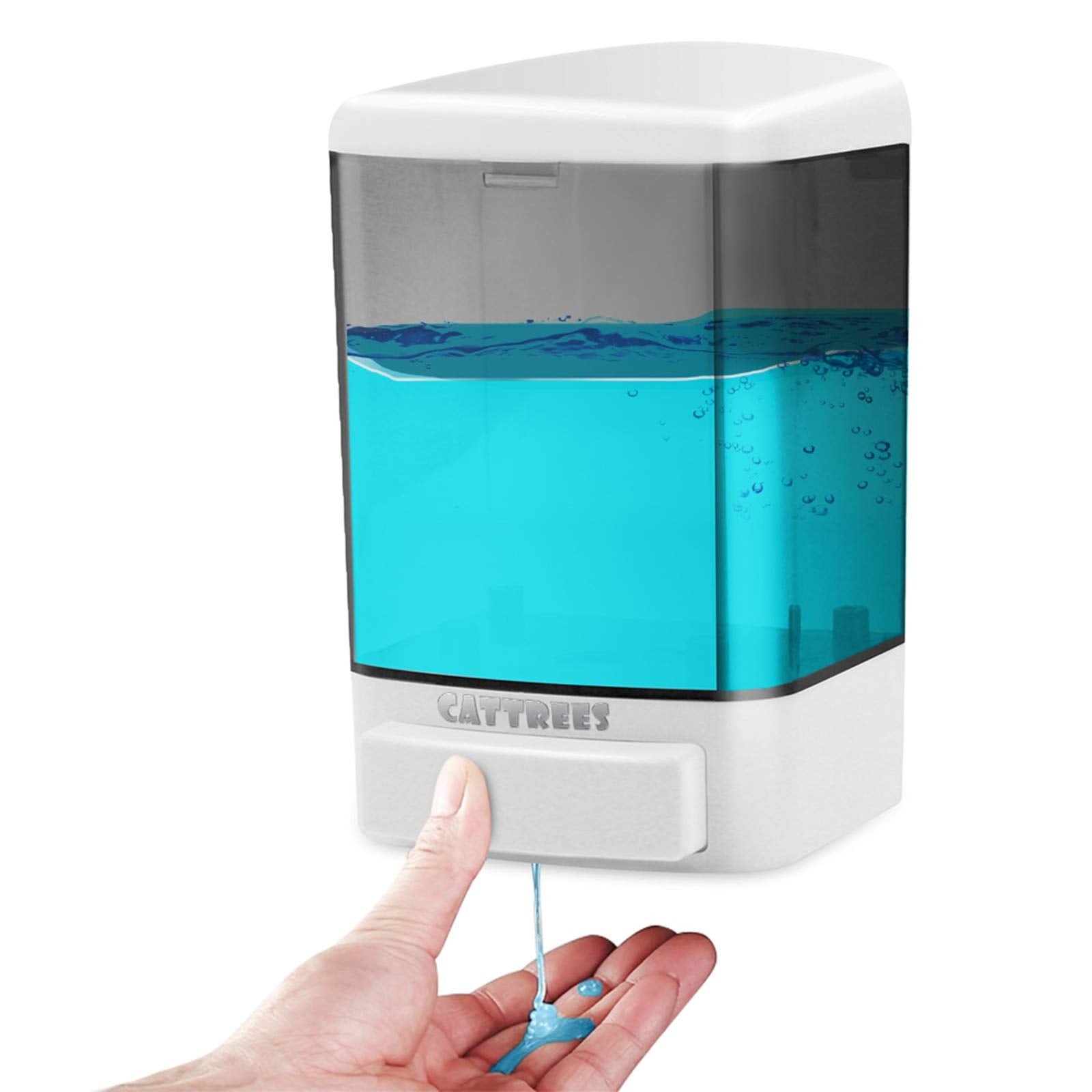 CATTREES Wall Mount Soap Dispenser – 1000ml Manual ABS Plastic Pump