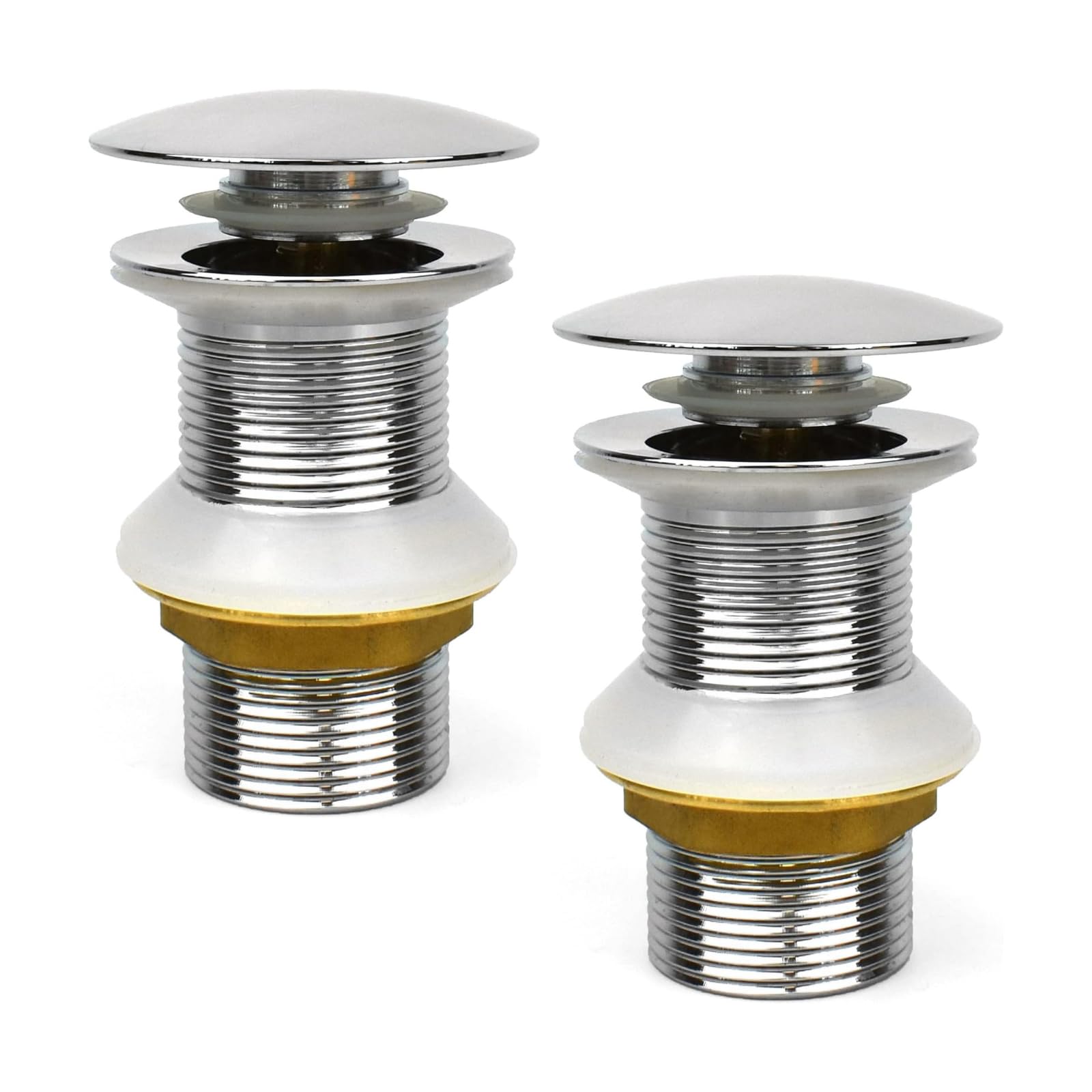 Xcel Home Unslotted Dome Click Clack Basin Waste | Chrome Brass Plug