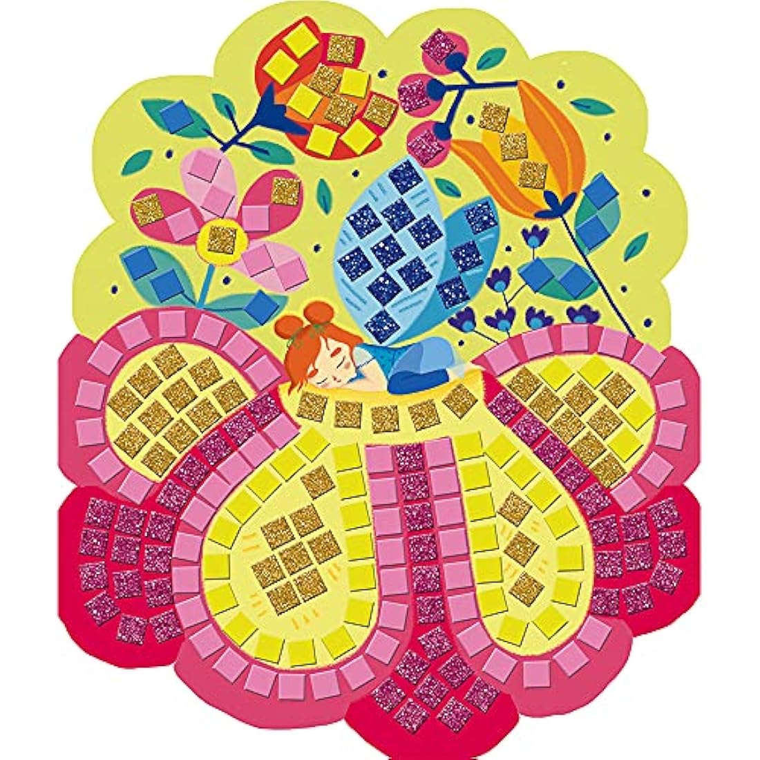 Janod Fairies Foam Mosaics Creative Kit – Kids Educational Art Set