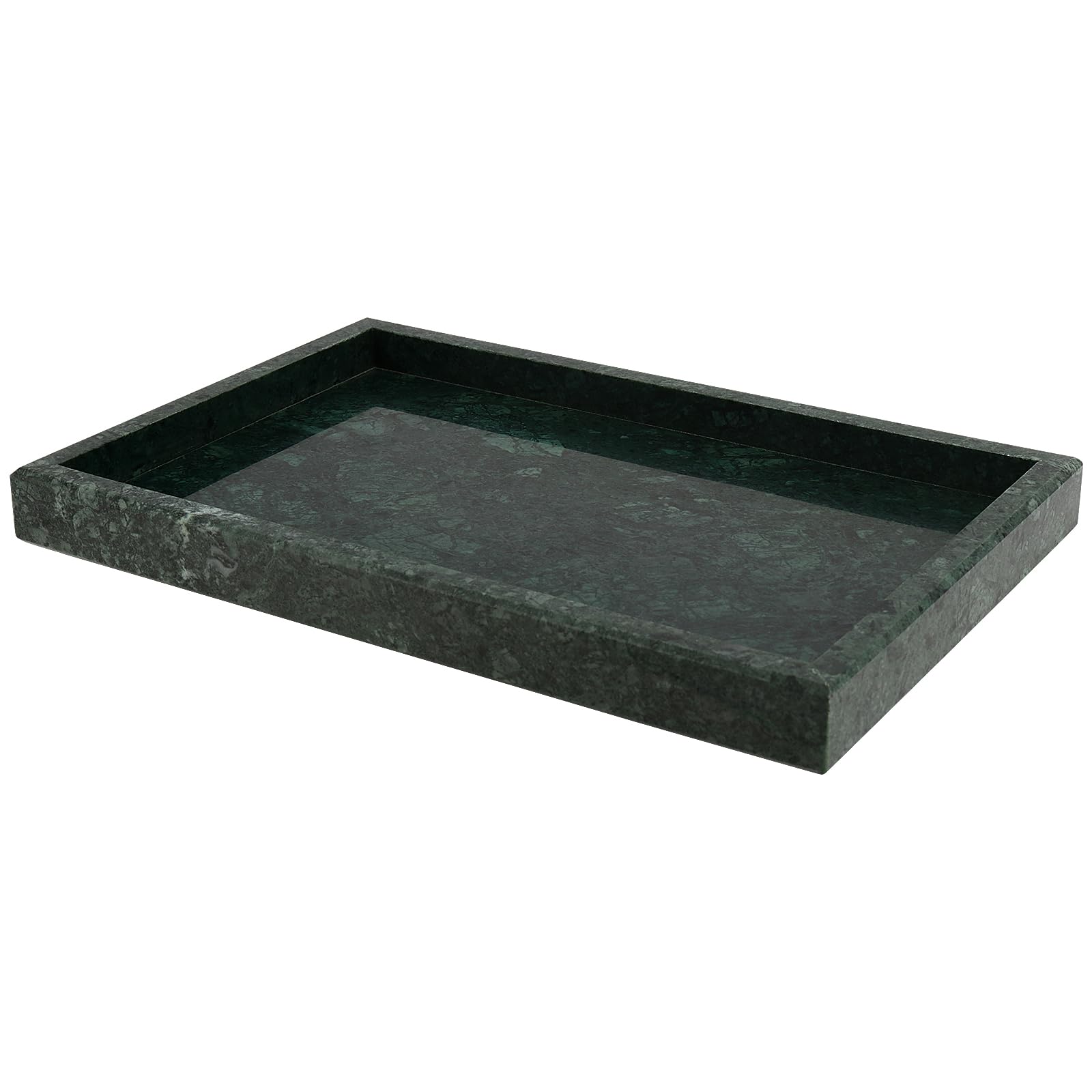 DAKFOOK Green Natural Marble Stone Tray – 30x20cm Vanity Organizer