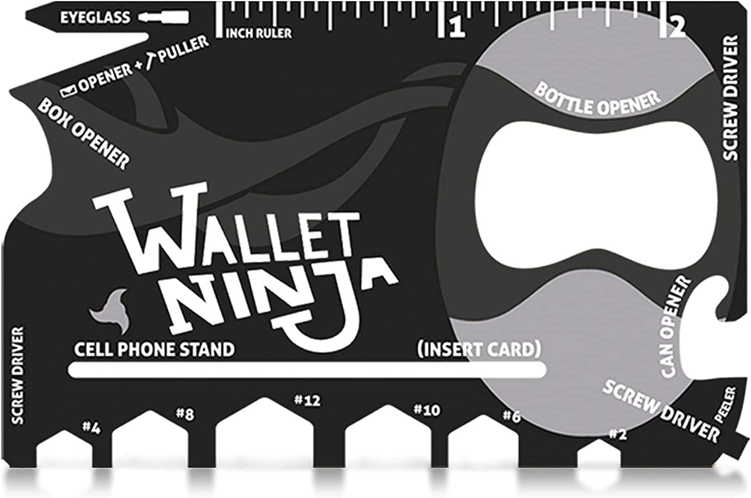 Jolof Store Wallet Ninja 18-in-1 Multitool Card – Black EDC Pocket Tool