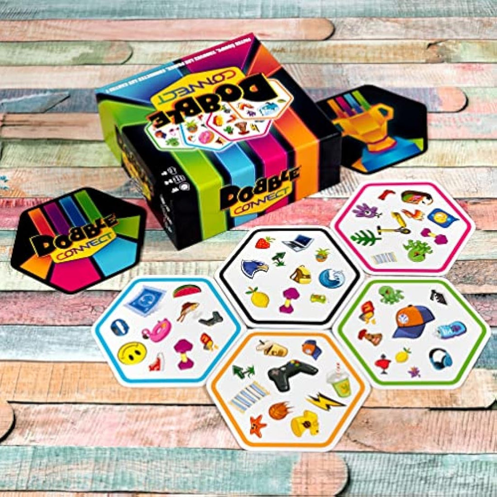 Asmodee Dobble Connect - Fast Reaction Card Game for Families & Teams