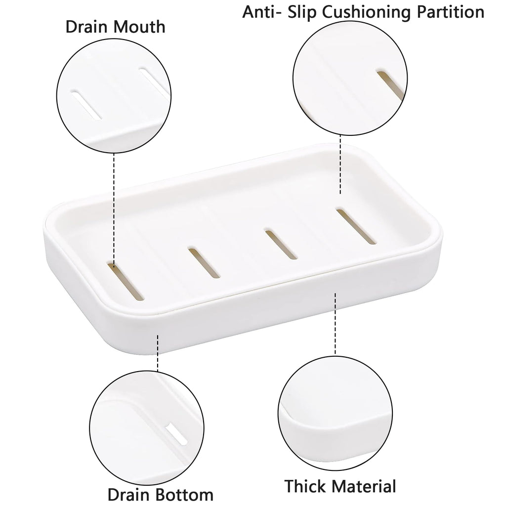 Senshuomy Soap Box, Soap Dish, Soap Dishes for Bathroom, Plastic Draining Soap Dishe, Plastic Draining Soap Dishes, Keep Soap Dry