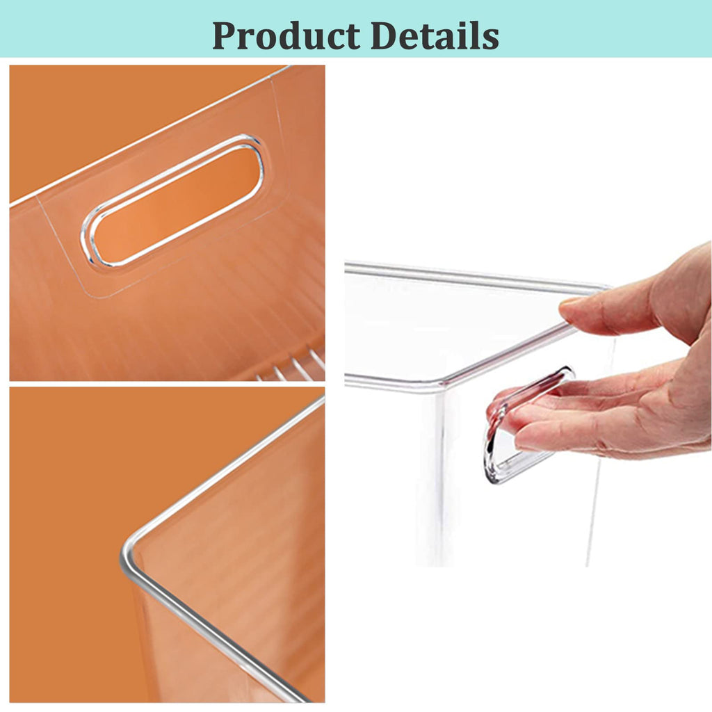 HPYLIFH Fridge Organiser Bins – 4 Pack Clear Stackable Pantry Storage