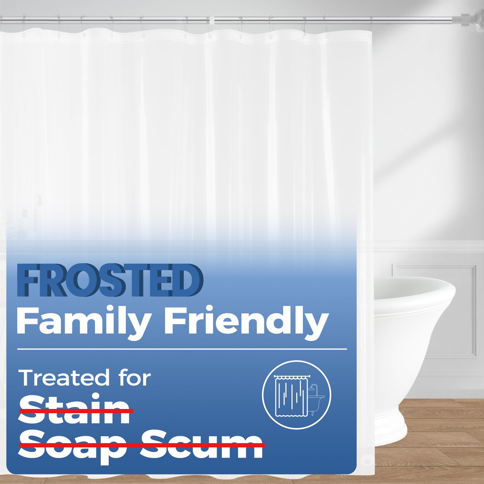 Jolof Store Frosted PEVA Shower Curtain Liner - Set of 2 Waterproof