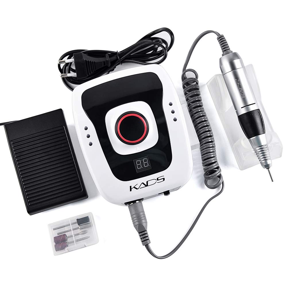 KADS Electric Nail Drill Machine | 35000RPM Manicure Pedicure Set - White