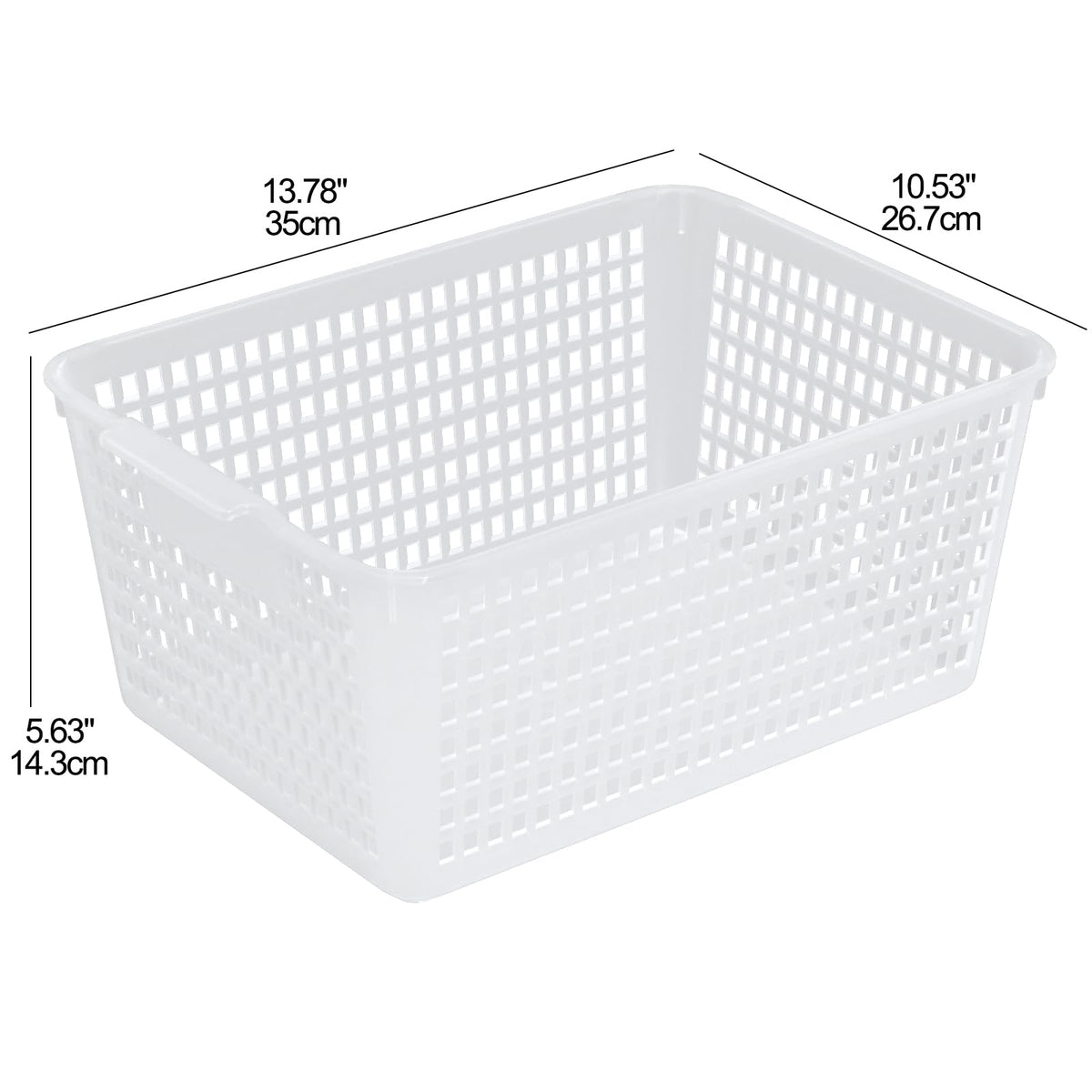 Qskely 3-Pack Large Plastic Storage Basket, Clear Kitchen Cupboard Baskets - image 2