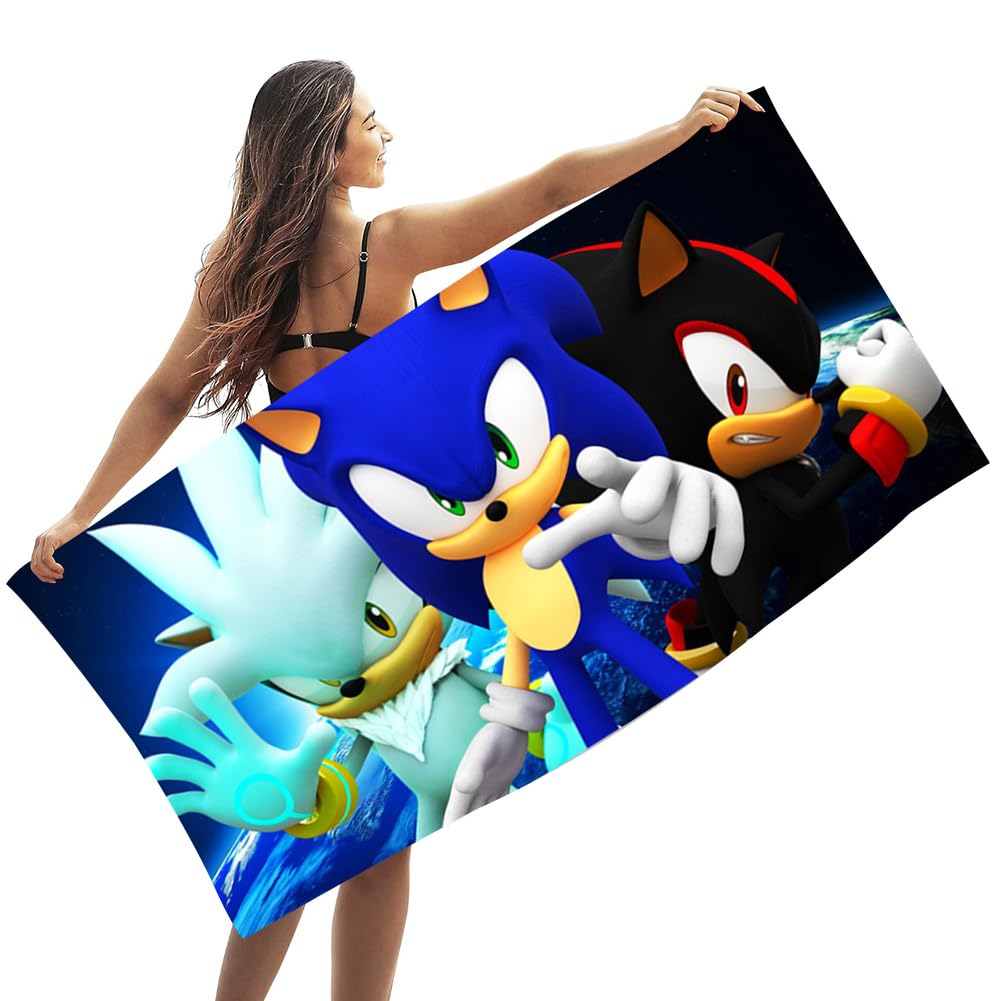 Sonic Microfiber Beach Towel – Quick Dry Kids Bath Blanket