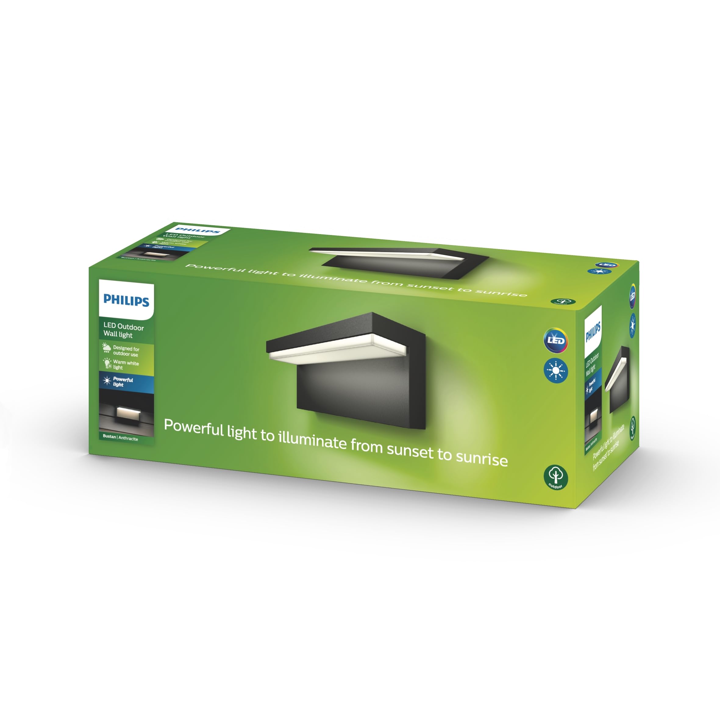 Philips myGarden Bustan LED Wall Lantern | 4.5W IP44 Outdoor Light