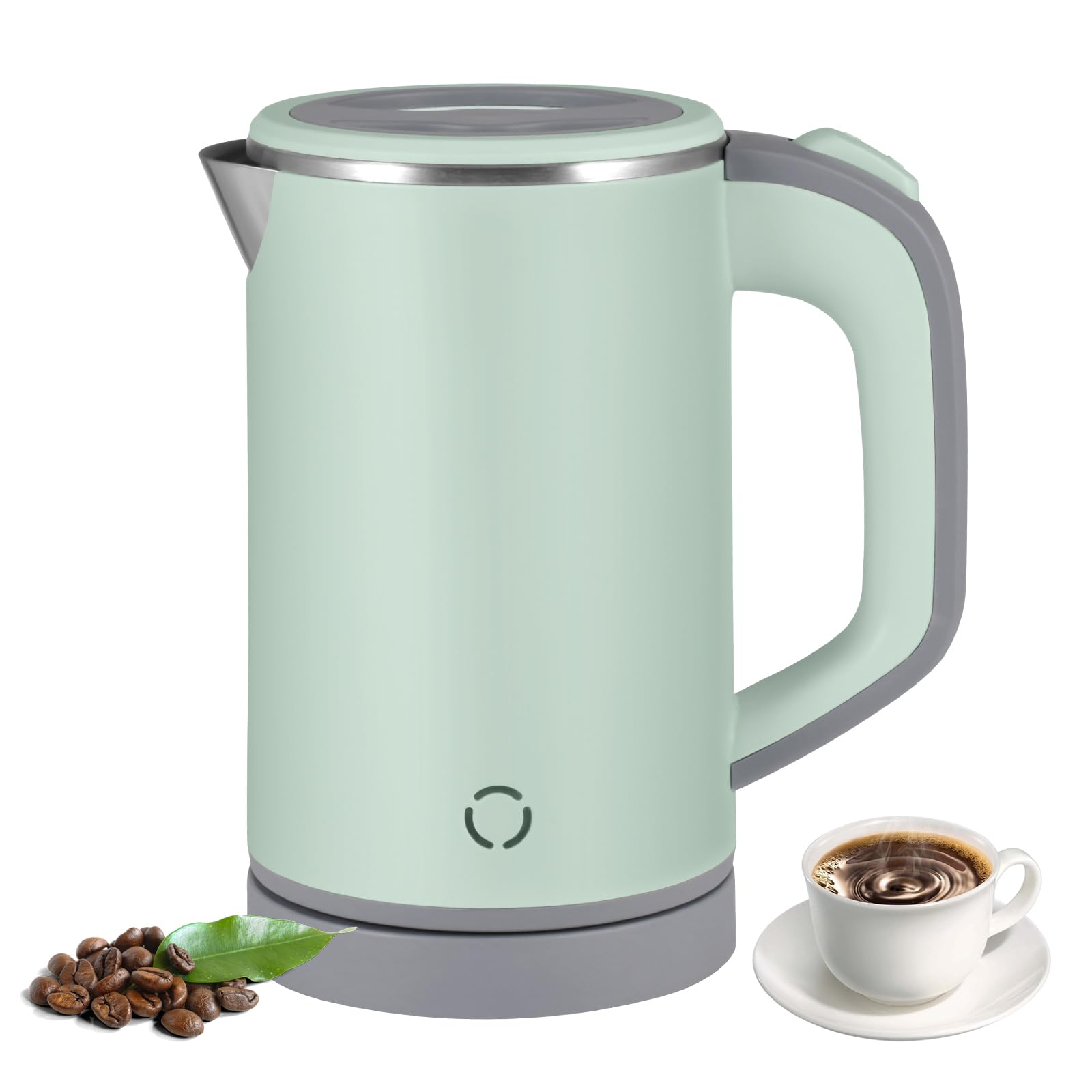 Jalann Travel Kettle | 800ml Portable Low Wattage Camping Kettle - Green