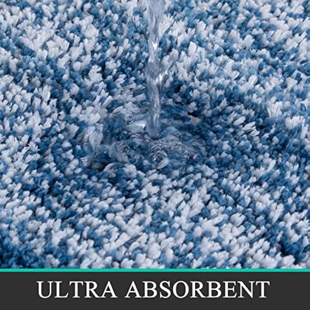 Pauwer 3-Piece Non-Slip Microfiber Bath Mat Set | Shaggy Absorbent Rugs