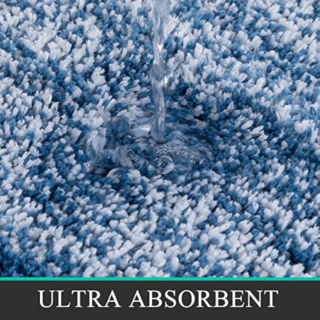 Pauwer 3-Piece Non-Slip Microfiber Bath Mat Set | Shaggy Absorbent Rugs