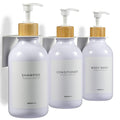MaisoNovo Wall Mounted Shower Dispenser Set – 3 White 500ml Bottles
