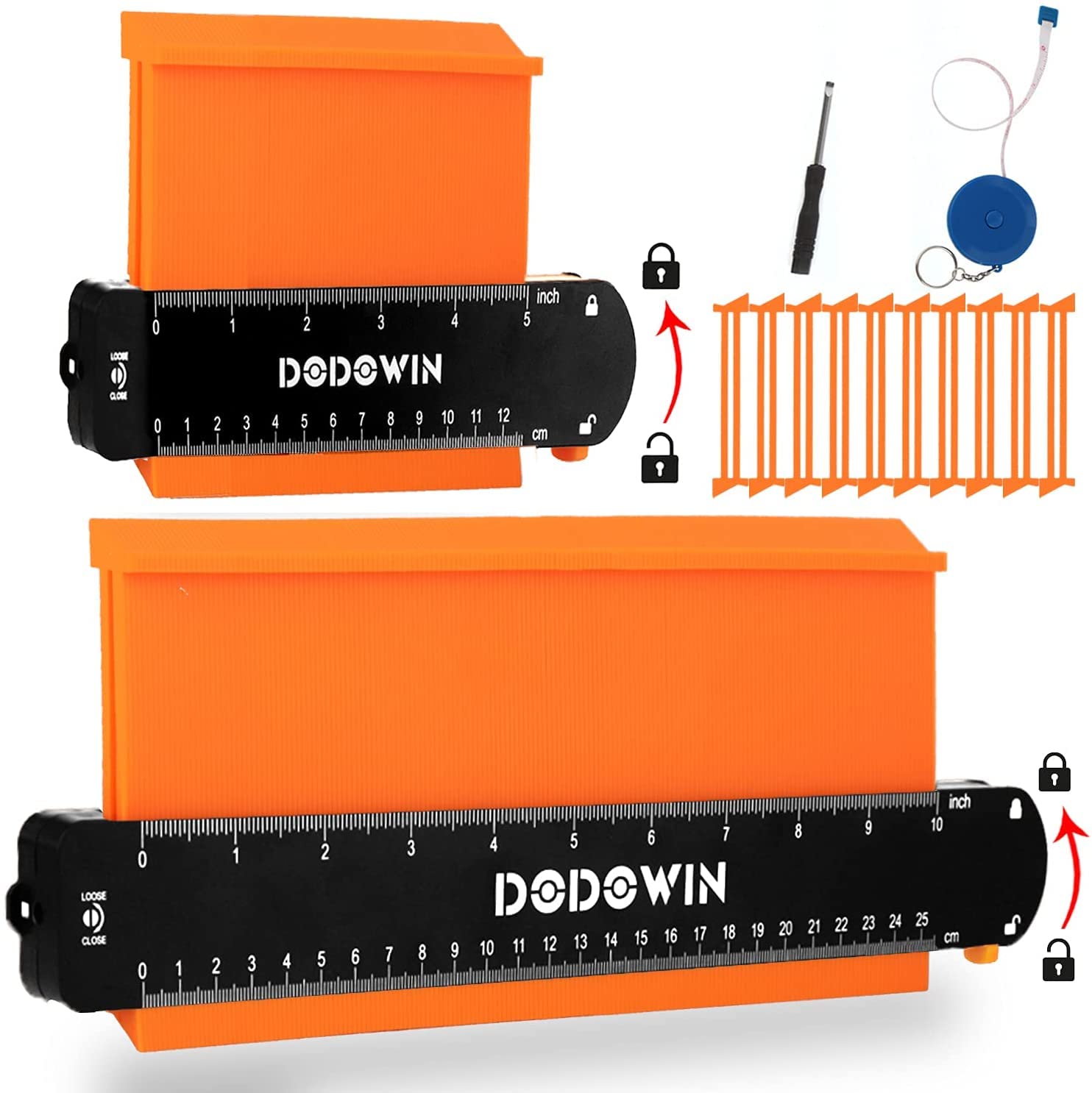 DODOWIN Contour Gauge Profile Tool 2-Pack | Woodworking & Flooring