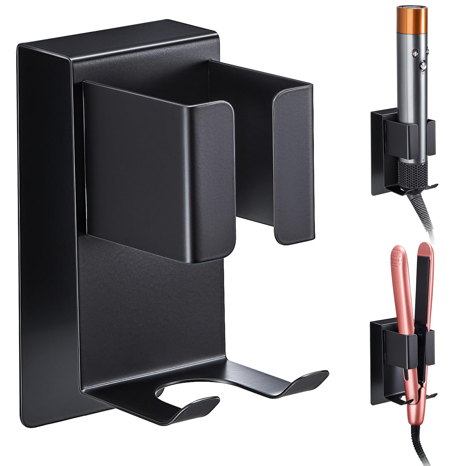 Wall Mount Hair Dryer Holder | Stainless Steel Tool Organizer