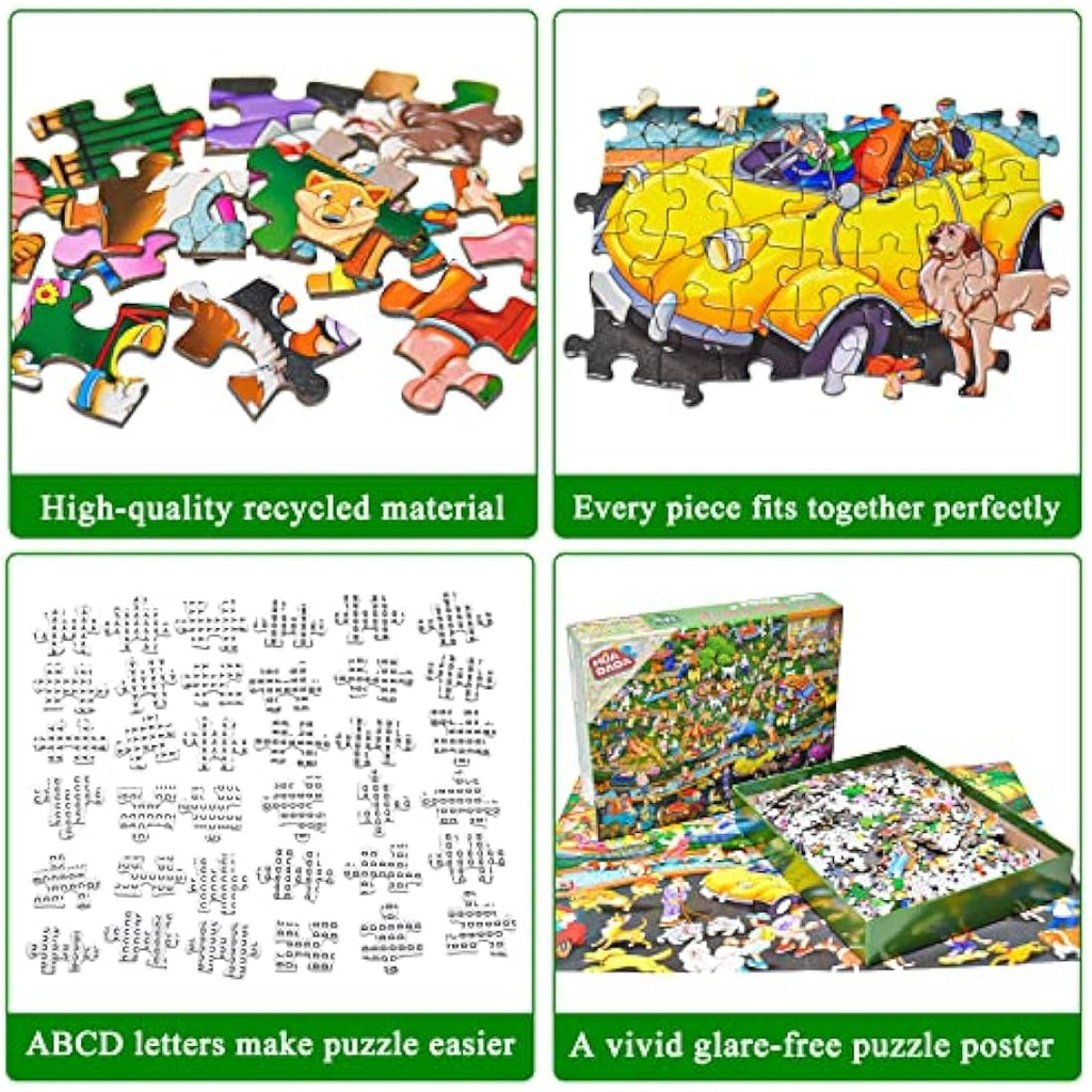 HUADADA Dog Party Jigsaw Puzzle for Adults – 1000 Piece Recycled Paper