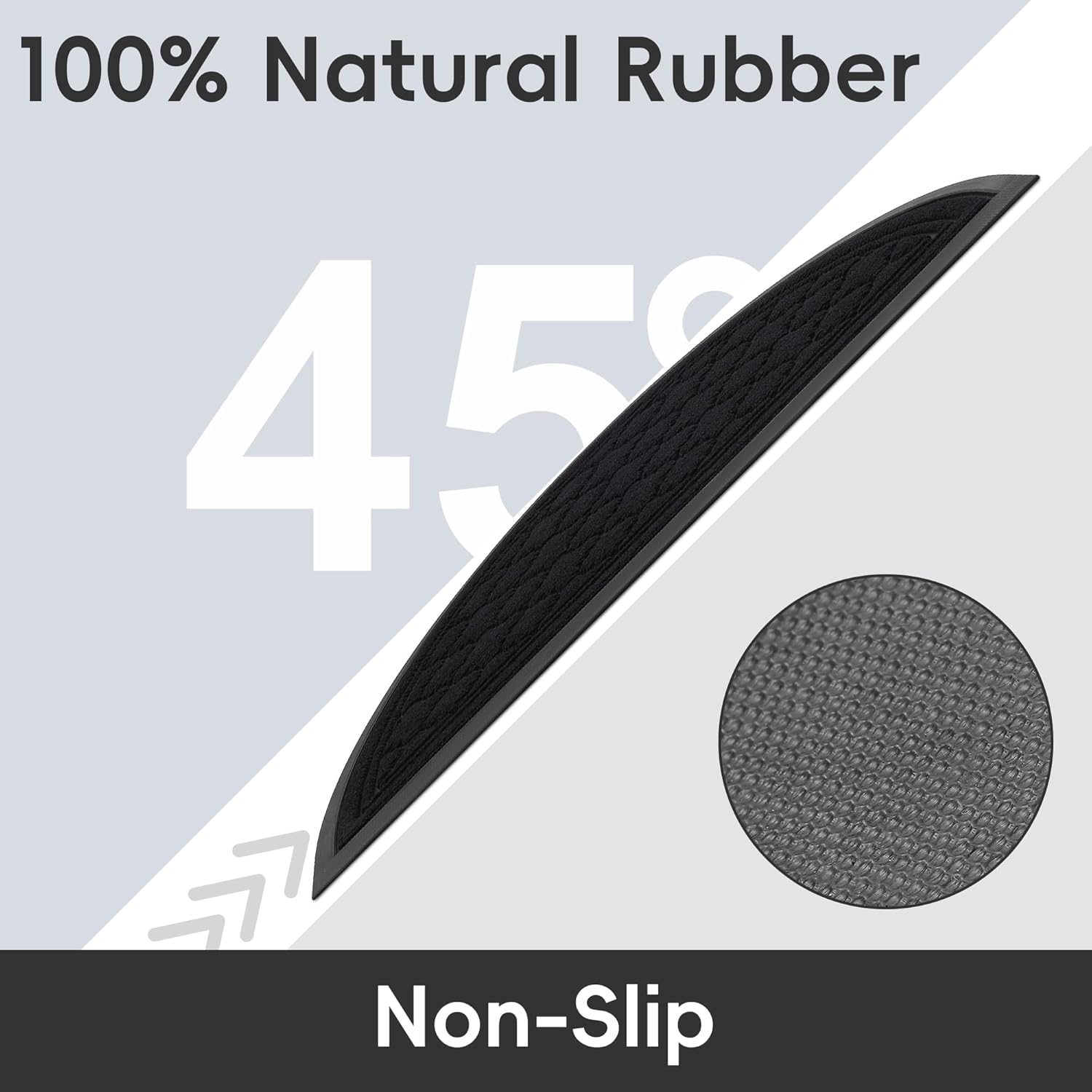 Homaxy Half Moon Door Mat – Non-Slip Rubber Dirt Trapper Doormat, Black