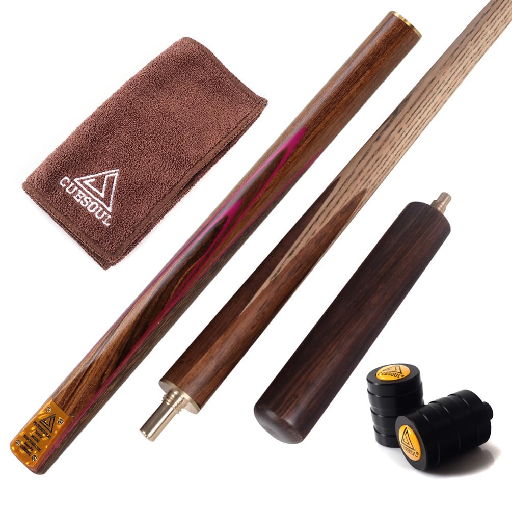 CUESOUL 57 Inch Walnut 3/4 Snooker Cue - 18oz Ash Wood with Extension