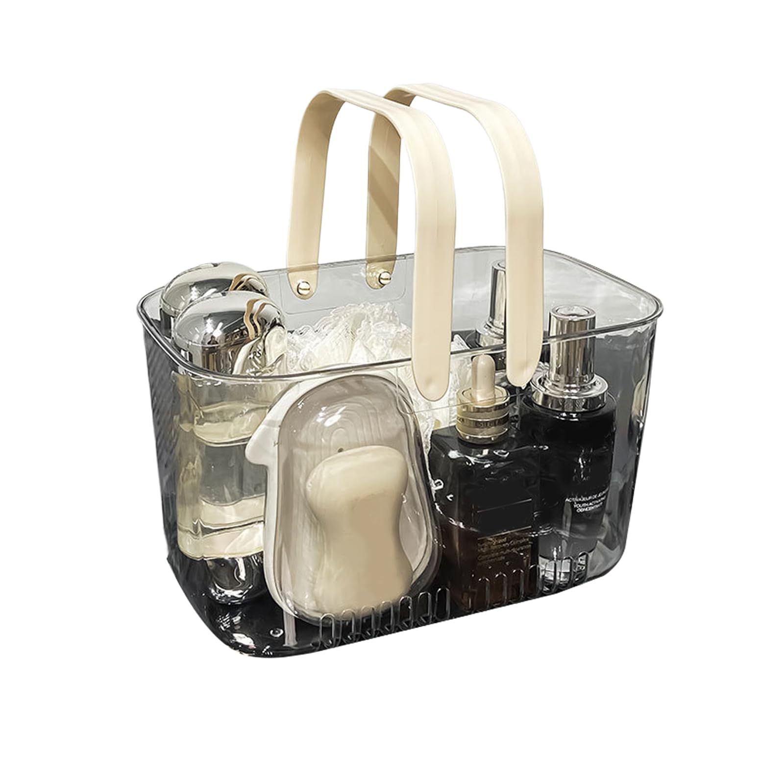 Balakaka 5.8L Portable Shower Basket with Drain Hole – Cream Storage Caddy
