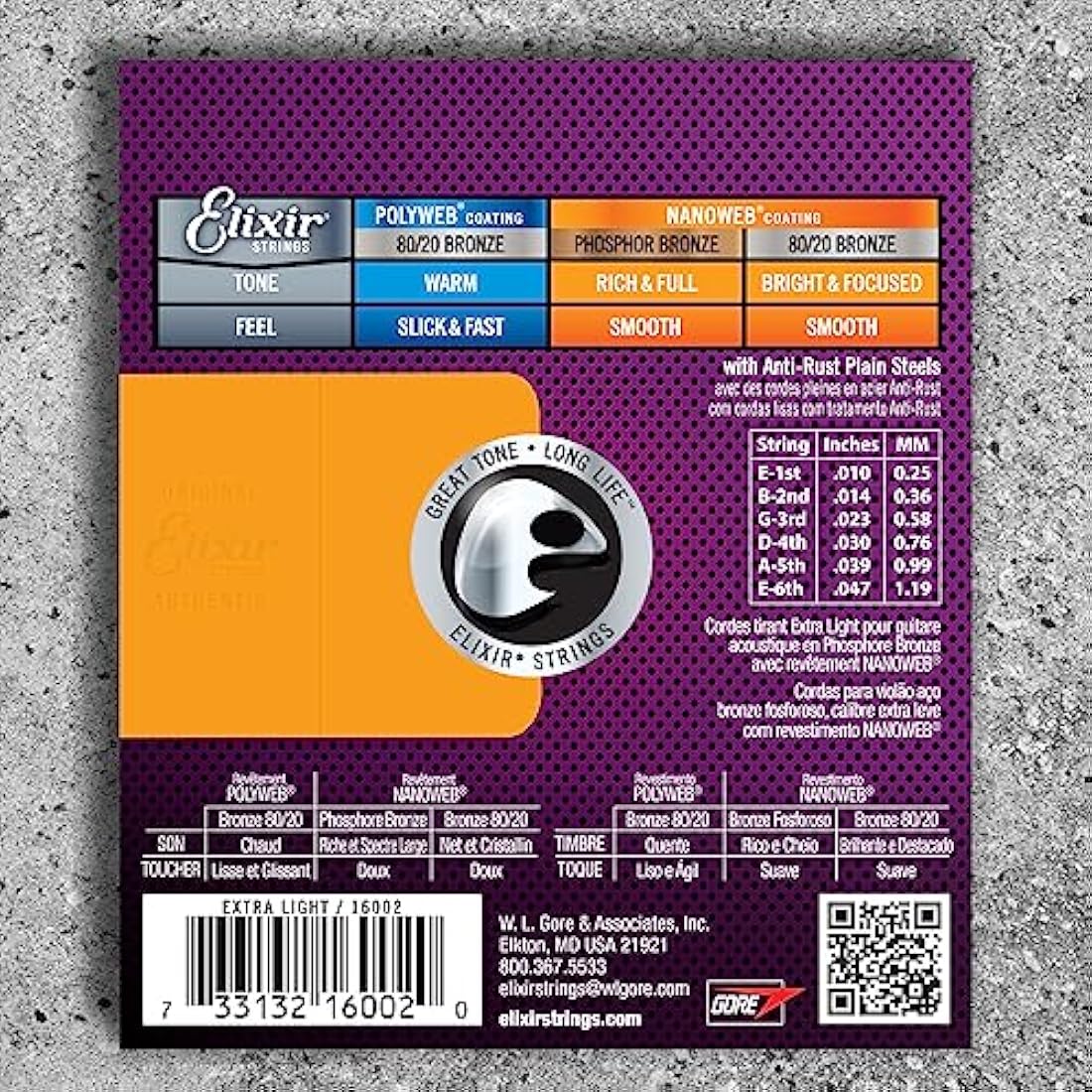 Elixir Phosphor Bronze Acoustic Guitar Strings | Nanoweb Extra Light