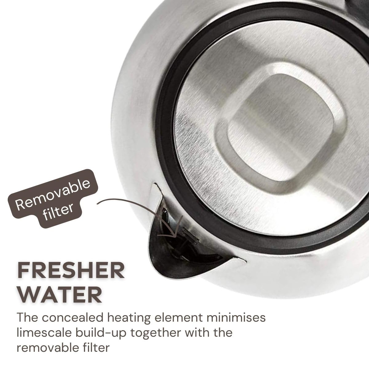 Ex-Pro Electric Kettle – 1.0L Stainless Steel Cordless Jug, 2150W