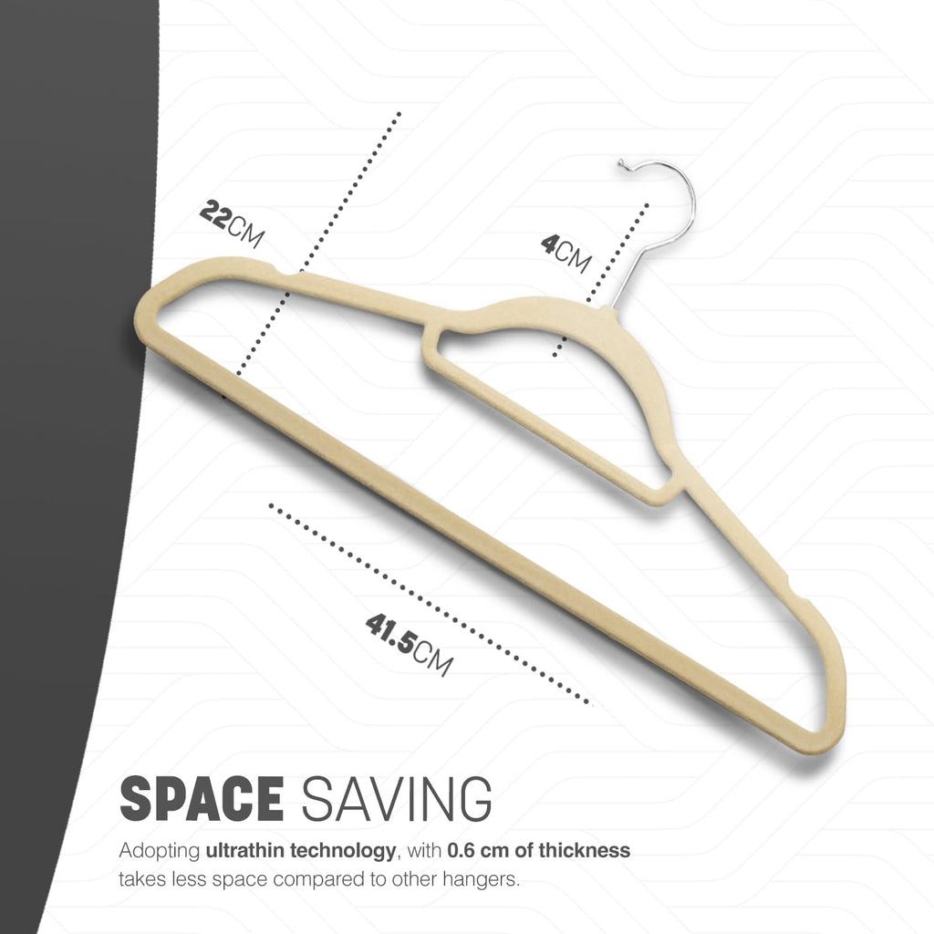 KEPLIN Velvet Hangers 50 Pack 45cm -Thin Non-Slip Clothes Coat hangers with Tie Bar and 360 Degree Hook for Home Storage Durable - image 2