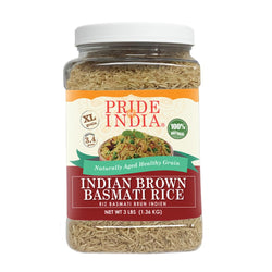 Extra Long Brown Basmati Rice – Aged Indian Grain, 3lb Jar