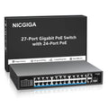 NICGIGA 24 Port Gigabit PoE Switch | 300W Unmanaged Rackmount Hub