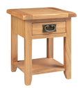 Hallowood Monchique Small Solid Oak Side Table with Drawer and Shelf