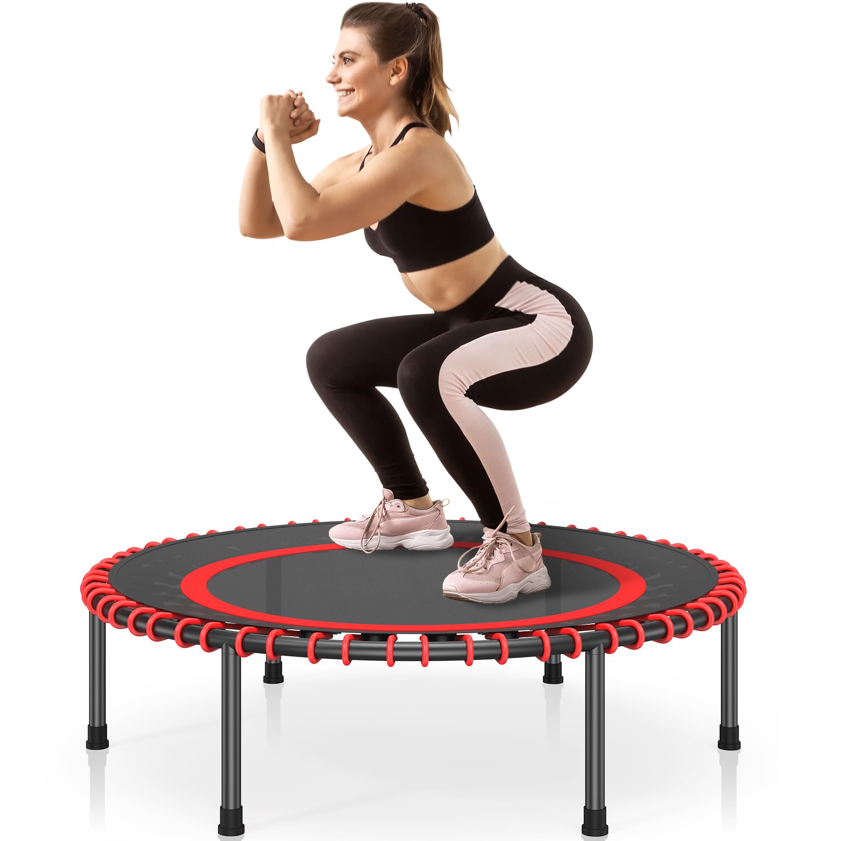 COWISH 40" Mini Fitness Trampoline | 300lb Capacity Rebounder for Adults