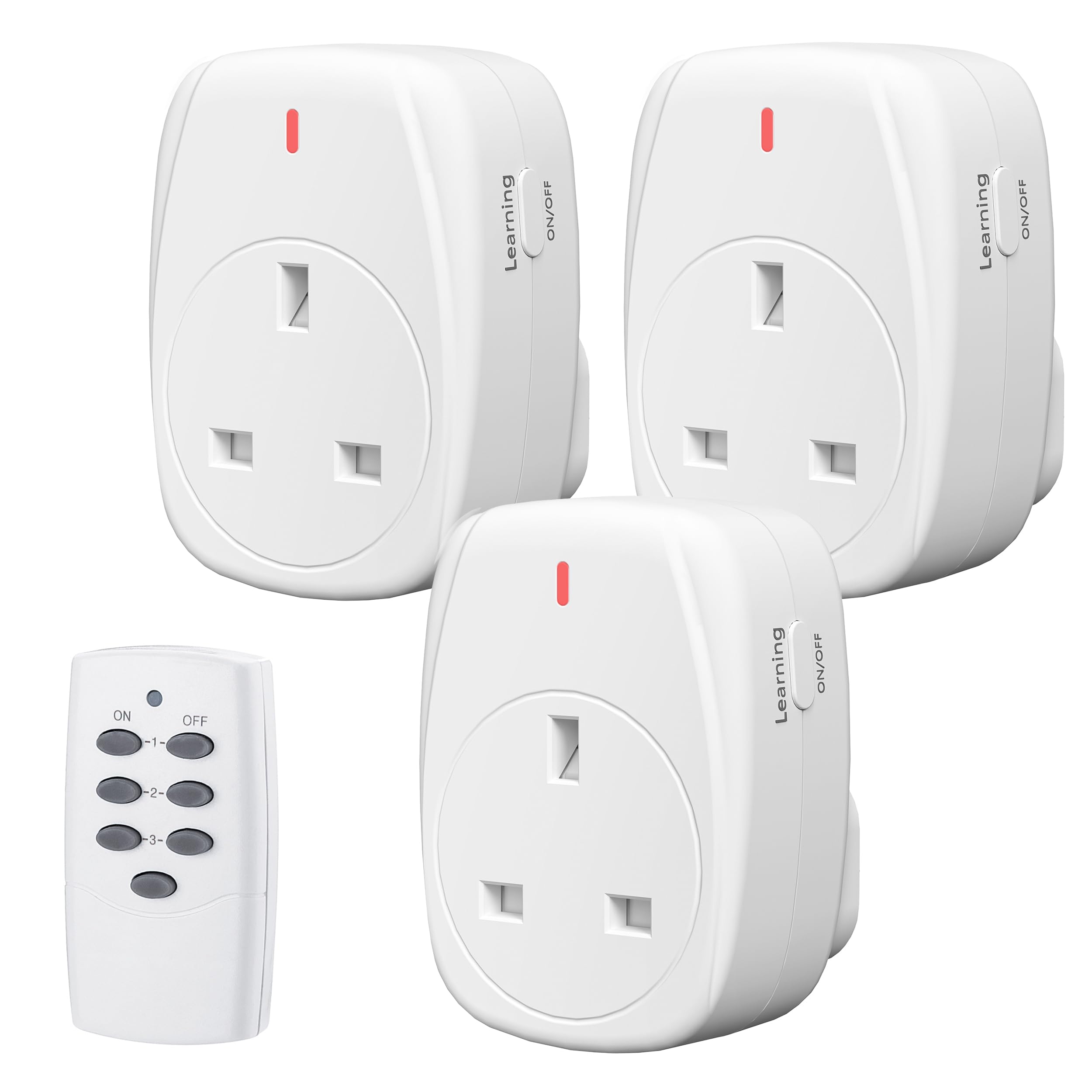 HBN Wireless Remote Control Plug Sockets | 30m Range | 3 Pack & 1 Remote
