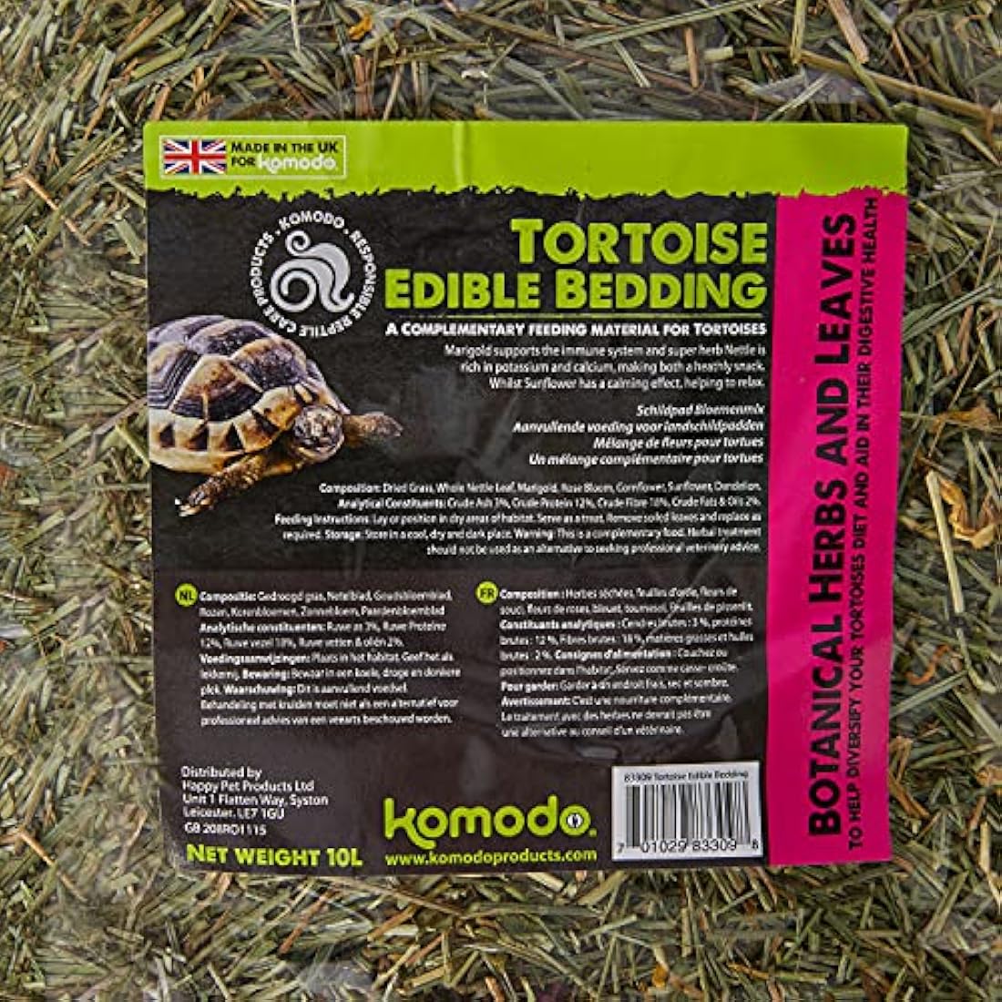 Komodo Tortoise Edible Bedding – Natural Flower & Leaf Substrate 10L
