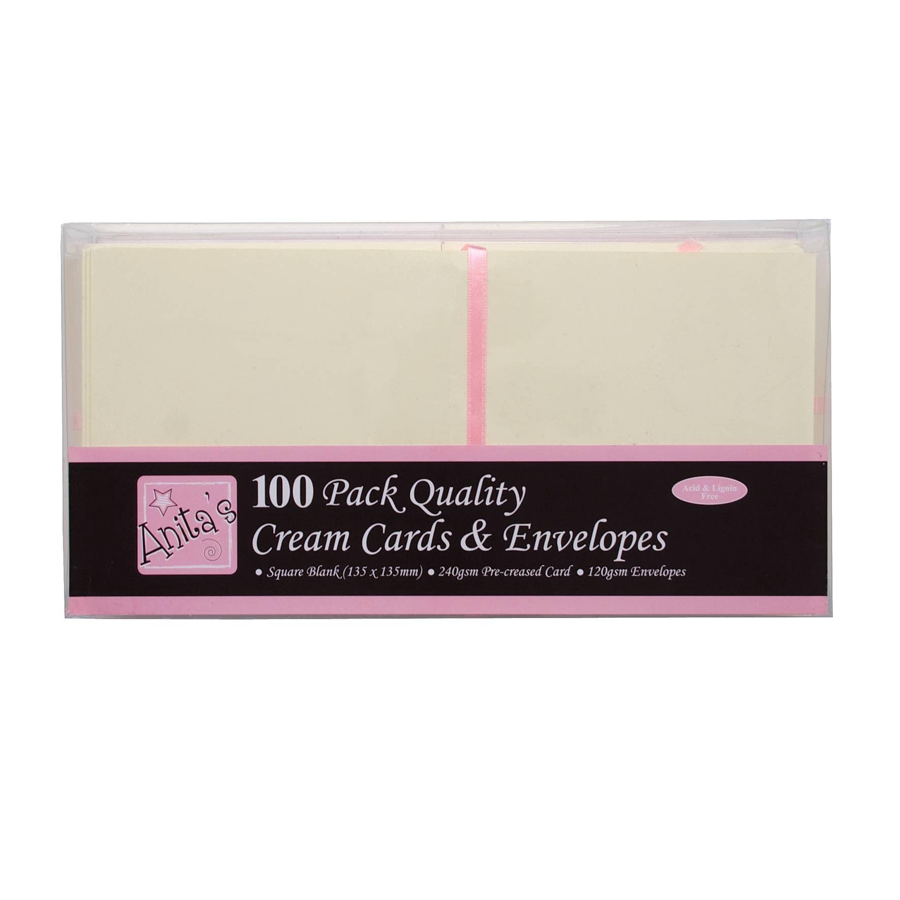 Anita's Square Blank Cards & Envelopes | Cream 135mm | Pack of 100