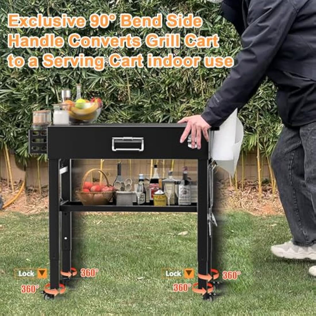 Jolof Store Portable Grill Cart – Folding Stand for Ninja Woodfire & Blackstone