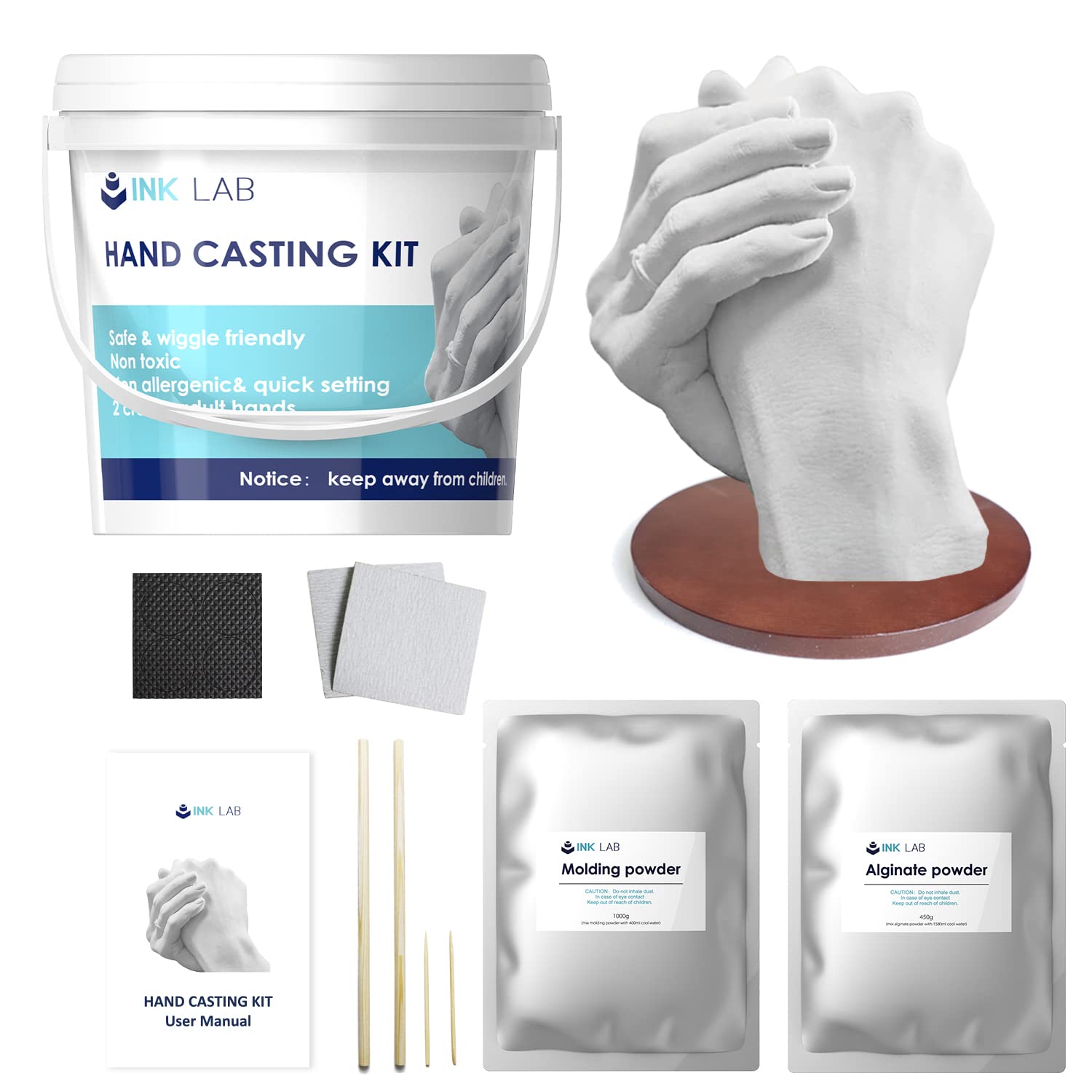 INK LAB 3D Hand Casting Kit – DIY Plaster Molding Kit for Couples