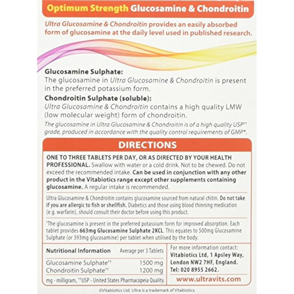 Vitabiotics Ultra Glucosamine & Chondroitin - Joint Health - 60 Tablets