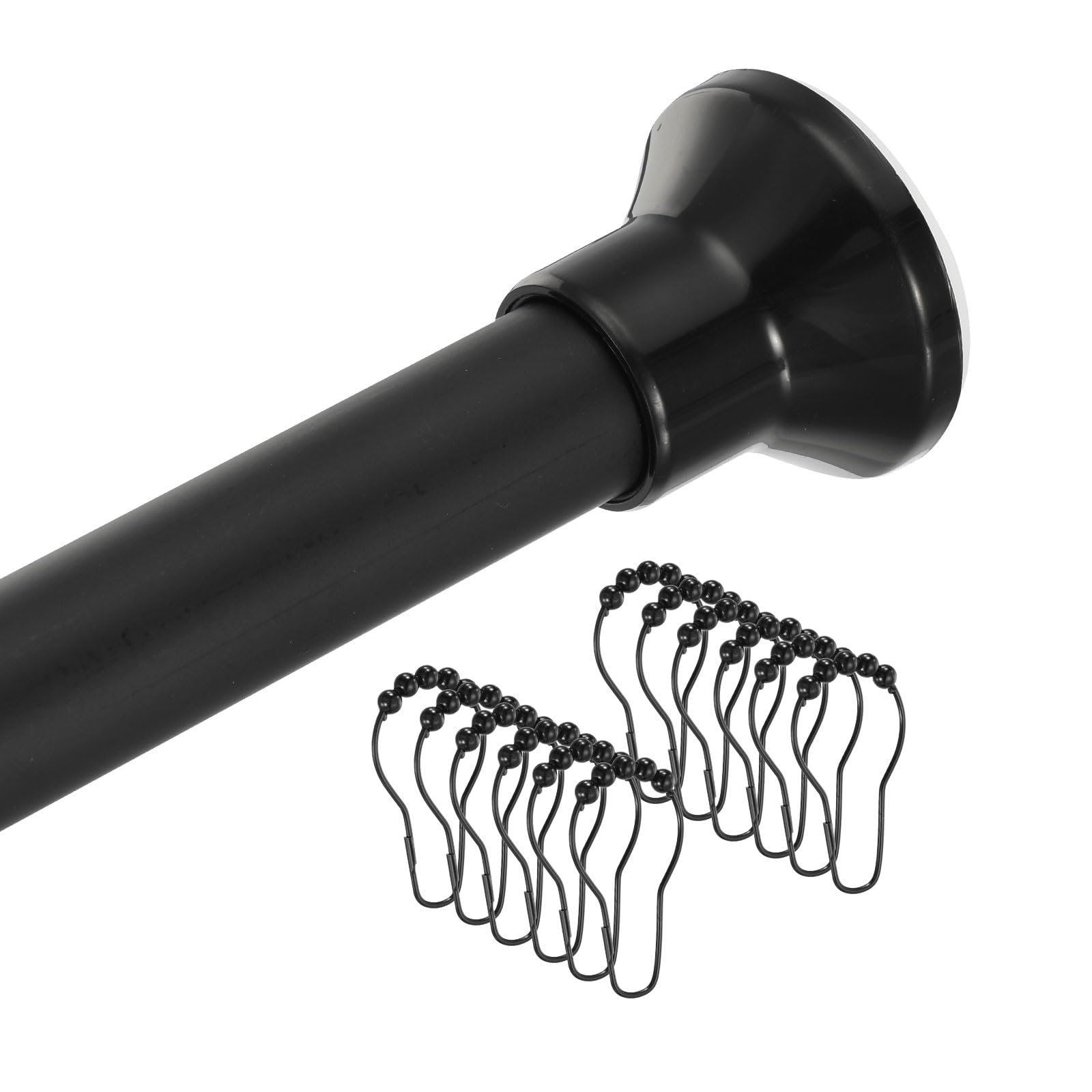 Stainless Steel Tension Shower Curtain Rod, 51-94.5", Black