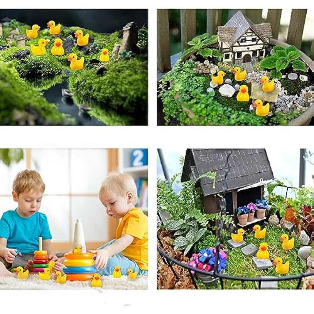 100PCS Mini Resin Ducks - Tiny Realistic Fairy Garden Figurines