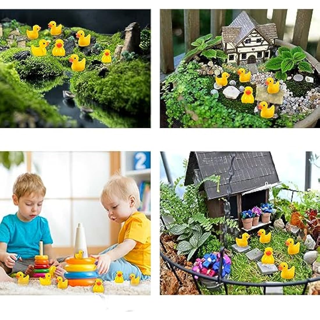 100PCS Mini Resin Ducks - Tiny Realistic Fairy Garden Figurines