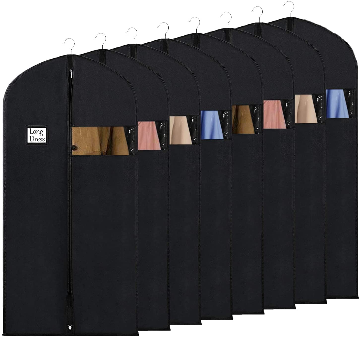 Syeeiex 8-Pack Non-Woven Garment Bags for Dresses and Suits | 60x152cm