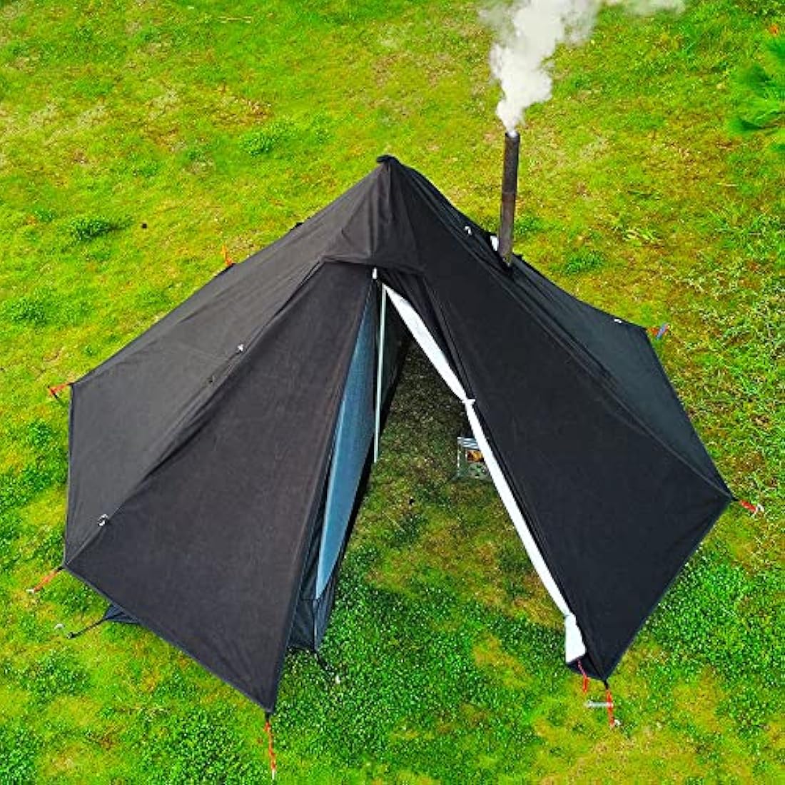 1 Man Lightweight Teepee Hot Tent with Stove Jack & Mesh Inner
