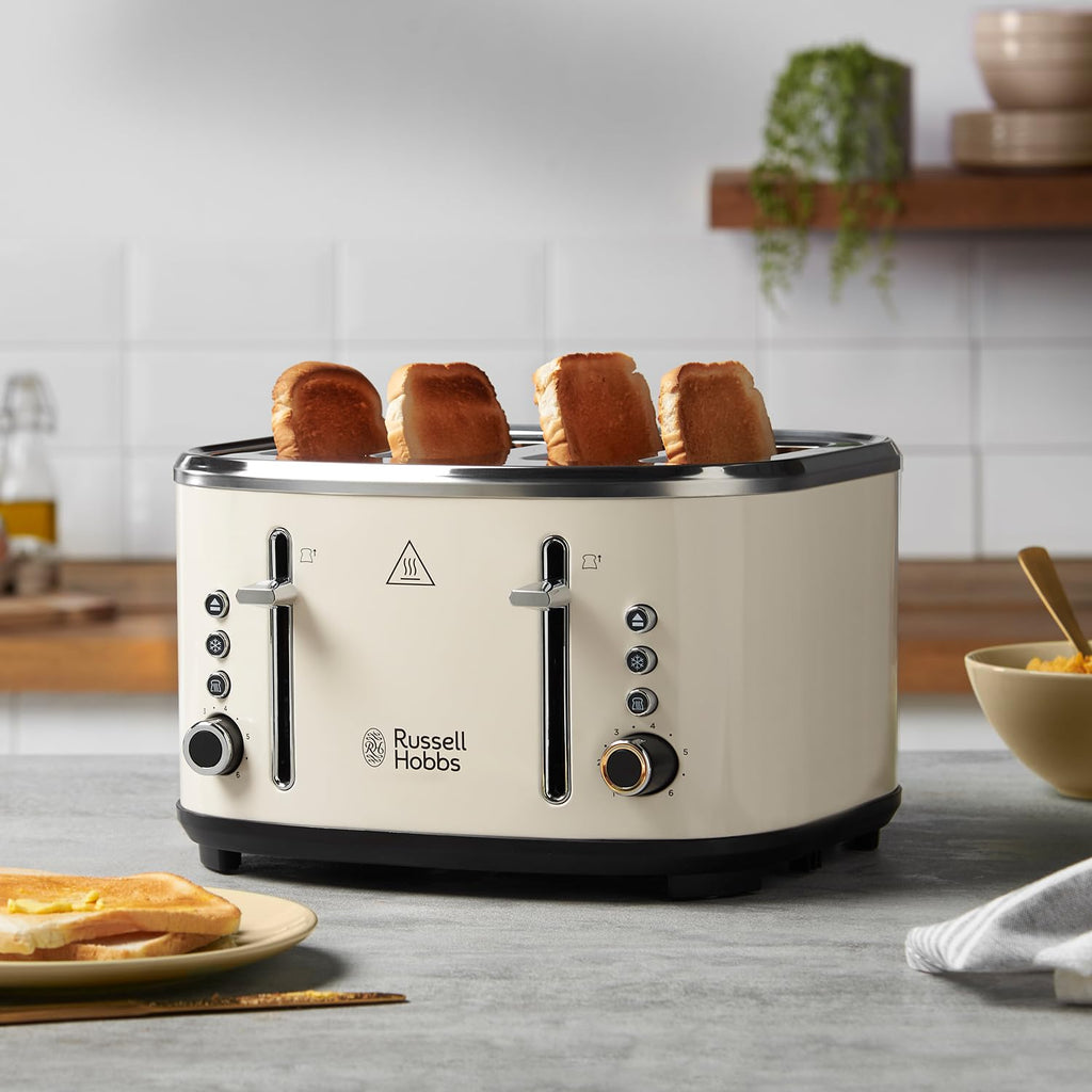 Russell Hobbs Stylevia 4 Slice Toaster – Cream Stainless Steel