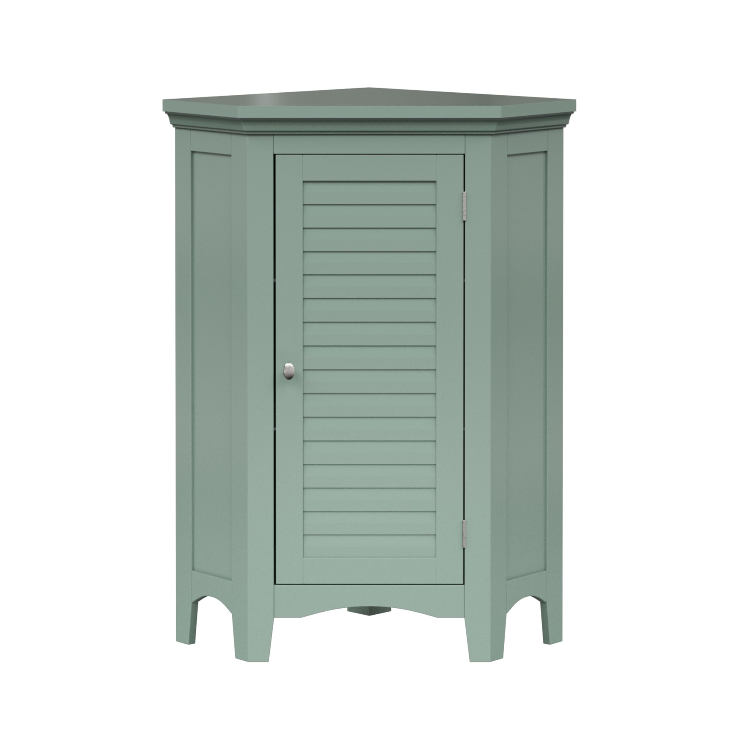 Teamson Home Glancy Corner Floor Cabinet | Sage Green Farmhouse Wood