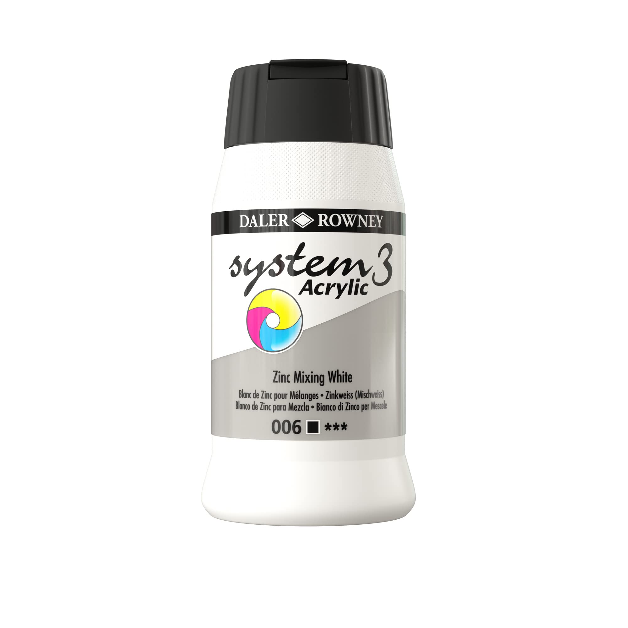 Daler-Rowney System3 Acrylic Paint | Zinc Mixing White - 500ml Pot