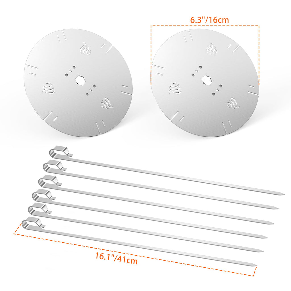 Onlyfire Stainless Steel Rotating Skewer System for Rotisserie Grill Rods