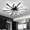 LJX Smart Ceiling Fan with Light | Dimmable Silent DC Motor – Black