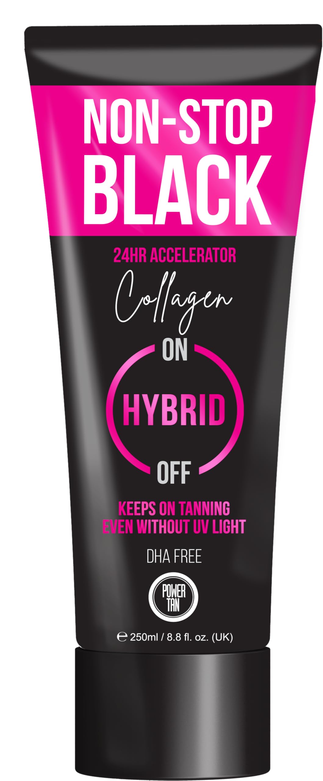 Power Tan Non-Stop Black Collagen Hybrid Tanning Accelerator 250ml