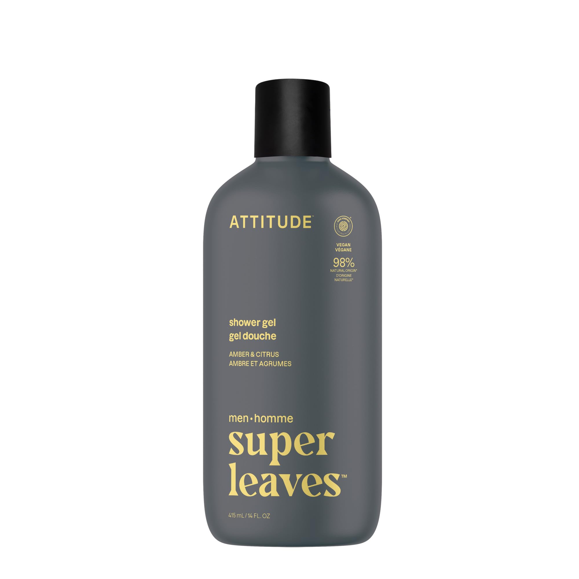 ATTITUDE Men's Body Wash – Natural Amber & Citrus Shower Gel